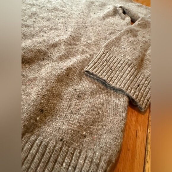 Johnnie O Cashmere Sweater Men’s Large Beige Speckle Soft Pullover Logo 1/4 Zip - Picture 2 of 14